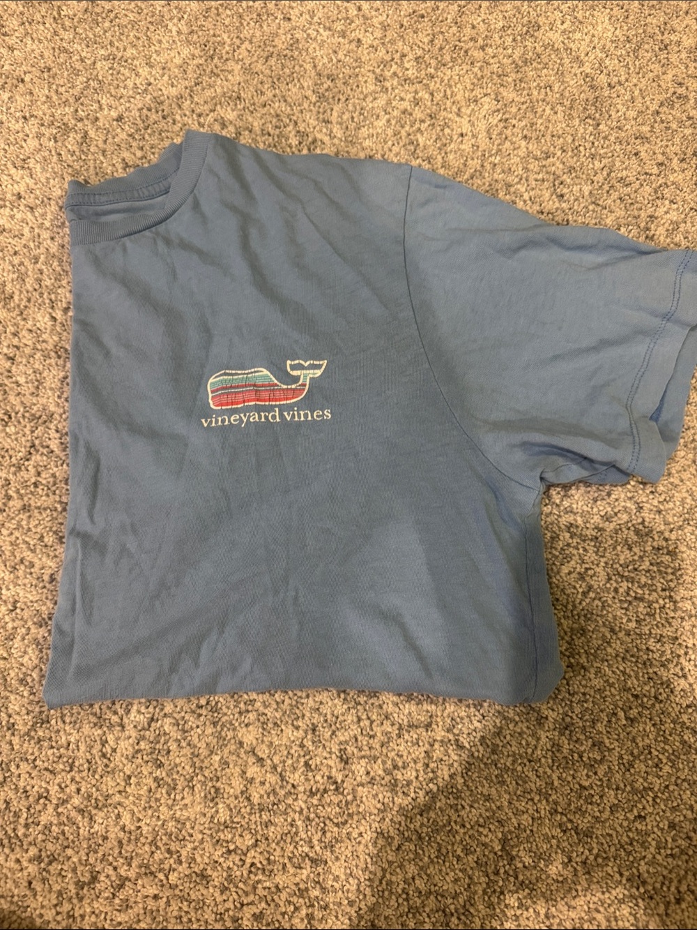 Vineyard Vines Light Blue Striped Whale Tee